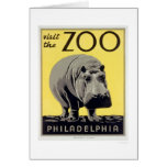 Philadelphia PA Zoo Hippo 1936 WPA Card