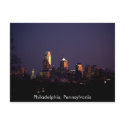 Philadelphia, Pennsylvania nighttime skyline postcards