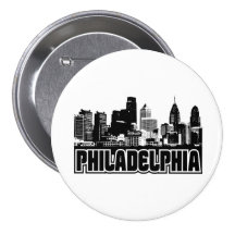 Philadelphia Skyline Pinback Buttons