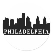 Philadelphia Skyline Round Sticker