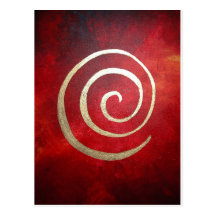 Philip Bowman “Deep Red" Infinity Golden Spiral Post Card