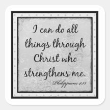 Philippians 4:13, "I can do all things through..." Sticker