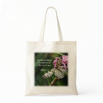 Philippians 4:5 Butterfly Flowers Canvas Bags