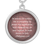 Philippians 4:6 Christian Bible Verse Pendant