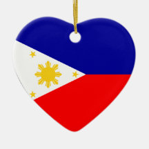 Philippines Flag Heart Christmas Ornament
