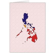Philippines Flag Map full size Greeting Card