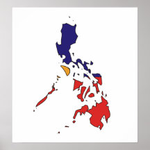 Philippines Flag Map full size Poster