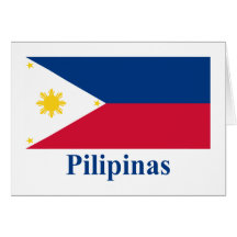 Philippines Flag with Name in Filipino Card