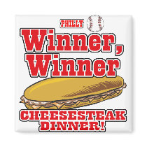 Philly Baseball Winner Winner Cheesesteak Dinner Fridge Magnet