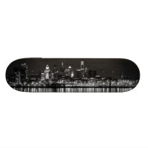 Philly night b/w skateboard deck