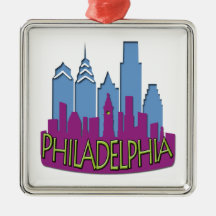 Philly Skyline newwave cool Christmas Ornament