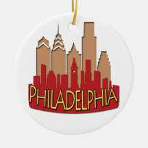 Philly Skyline newwave hot Ornament