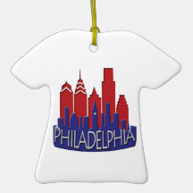 Philly Skyline newwave patriot Ornaments