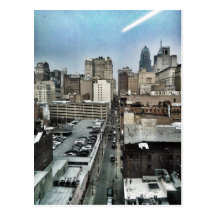 Philly skyline post card