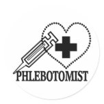 PHLEBOTOMIST - SYRINGE HEART MEDICAL stickers