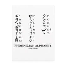 Phoenician Alphabet (Linguistics Cryptography) Post Card