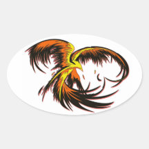 Phoenix Flight Oval Stickers
