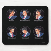 Phoenix Wright Emoticons Mouse Pad