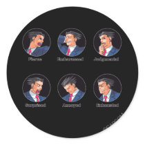 Phoenix Wright Emoticons Round Sticker