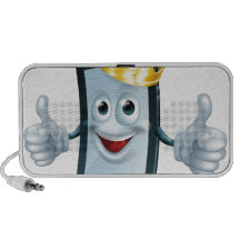 Phone man with crown travel speaker
