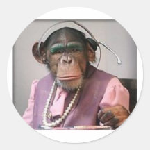 phone monkey round stickers