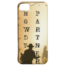 phone protector case= HOWDY PARTNER Cowboy iPhone 5 Cover