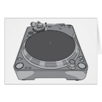 Phonograph Record Player Vintage Retro DJ Cards