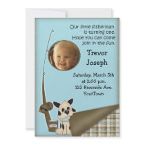 Photo 1st Birthday Fisherman Invitation