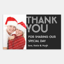 Photo big bold thank you out of town wedding label stickers