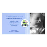 Photo Birth Announcement 8x4 Stroller Baby Boy Photo Card Template