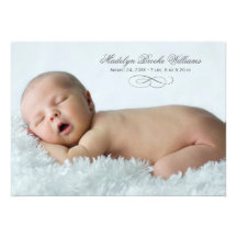 Photo Birth Announcement | Simple Script Elegance