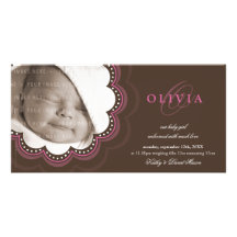 PHOTO BIRTH ANNOUNCEMENTS :: sweet bloom 7L Personalized Photo Card