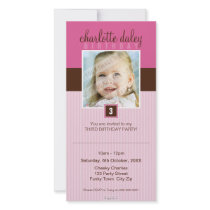 PHOTO BIRTHDAY INVITATIONS :: lovely square 5 Photo Greeting Card