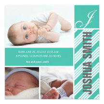 Photo block baby boy announcement
