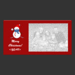 Photo Card - Christmas Baseball Snowman photo cards