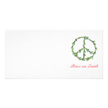 Photo Card Christmas Peace Wreath, Peace on Earth