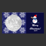 Photo Card - Christmas Snowman Football photo cards