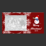 Photo Card - Christmas Snowman Football photo cards