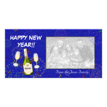 Photo Card - Fireworks Champagne Design