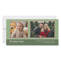 Photo Card: Green/Red w/2 photos - horizontal