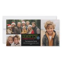 Photo Card: Merry Christmas with 3 photo collage