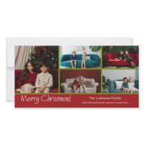 Photo Card: Merry Christmas with 5 photo collage