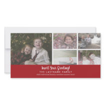 Photo Card: Merry Christmas with 5 photo collage