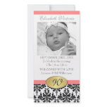 Photo Card Monogram Damask Birth Announcement