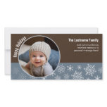 Photo Card: Snowflakes with Circle Photo