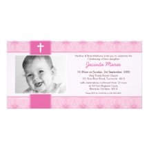 PHOTO CHRISTENING INVITATIONS :: pretty 2L Custom Photo Card