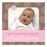 PHOTO CHRISTENING INVITES :: polkadot 1SQ