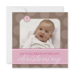 PHOTO CHRISTENING INVITES :: polkadot 1SQ invitations