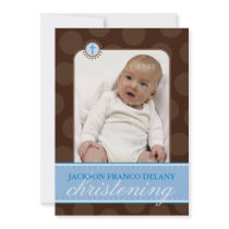 PHOTO CHRISTENING INVITES :: polkadot 6P
