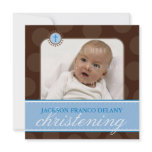 PHOTO CHRISTENING INVITES :: polkadot 6SQ invitations